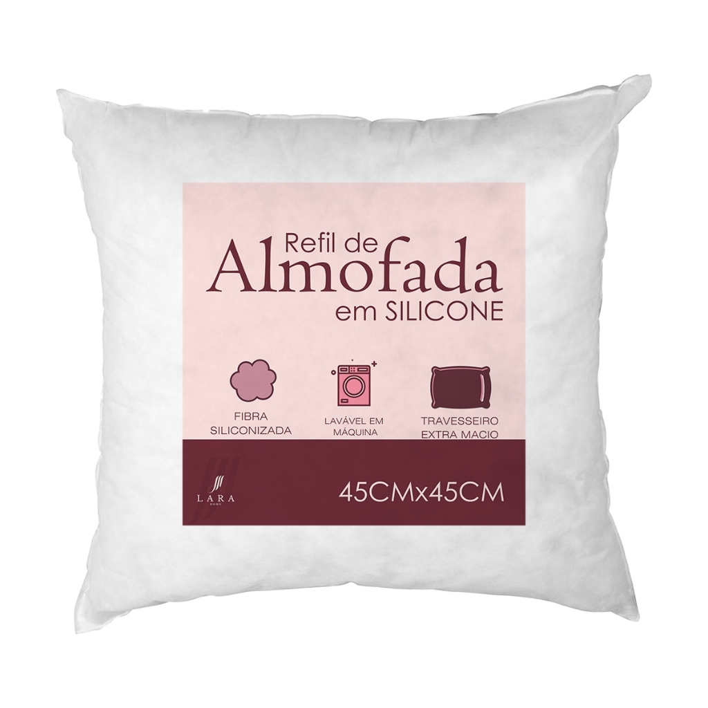 Kit Com 4 Unidades Enchimento Almofadas Refil 45x45 Fibra Siliconada Antiálergica