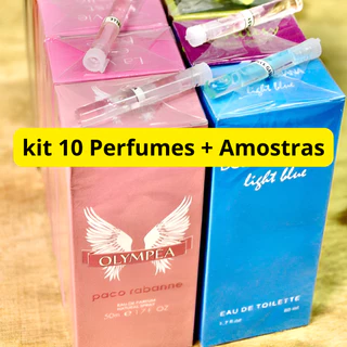 Perfumes kit 10 de 50ml + Amostras Perfume Atacado Revenda