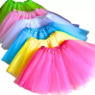 Saia de Tule Infantil Lisa 30cm Várias Cores Colorida- Carnaval Fantasia Tule Tutu Saia Bailarina
