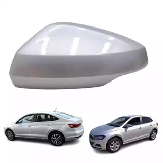 Capa Do Retrovisor Volkswagen Original Polo e Virtus Lado Motorista Prata Sirius
