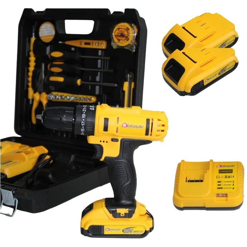 Kit Parafusadeira Furadeira De Impacto 30 Acessorios Bivolt 25v Qualidade