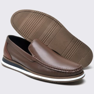 Sapato Oxford Mocassim Masculino Couro Legitimo Social Casual Costurado