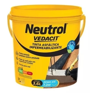 Primer asfáltico 3,6L base agua - Tinta impermeabilizante Neutrol Vedacit
