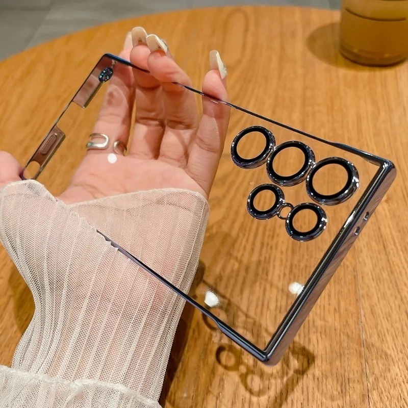 Capinha Capa Para S25 Ultra S23 Ultra S24 Ultra / Ultra Slim Fina Transparente Premium Proteção Câmera Acrílica Luxo