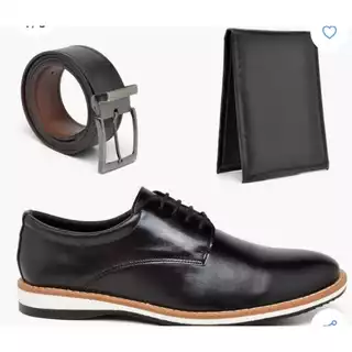 Kit Sapato casual masculino oxfords com cinto e carteiera