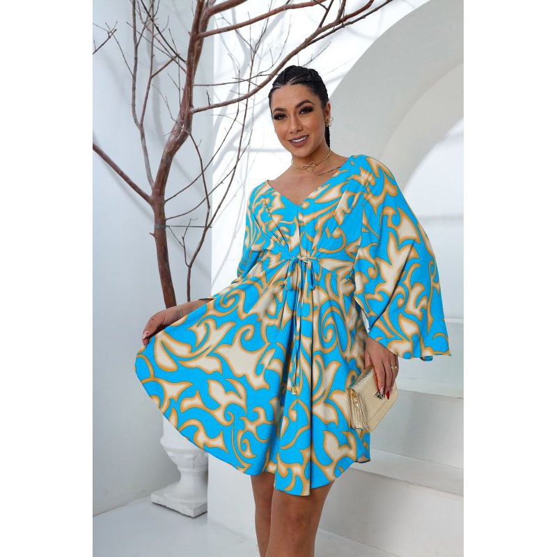 Vestido kimono curto Saida de Praia Bata kafta