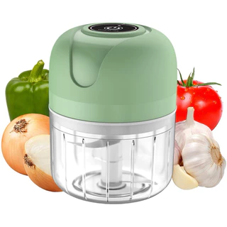 Mini Triturador De Alho Sem Fio Elétrico 250ML Copo de Acrílico Processador de Alimentos