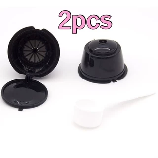 2 Kit Cápsula café reutilizável Três corações/Dolce Gusto/Nespresso Preto