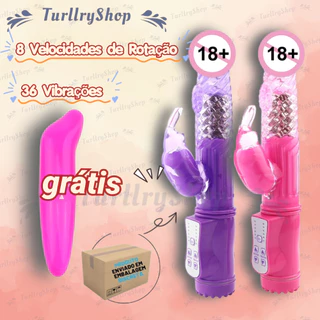 Vibrador Rotativo Rabbit com 8 Funções e 36 de Vibração de Rotação Ultra Potente Jack Rabitt Ponto G e Clitóriss