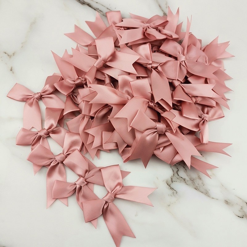 50 Laços de Cetim para Lembrancinhas Rosa Fresca 6,5cm Lacinhos Prontos ...