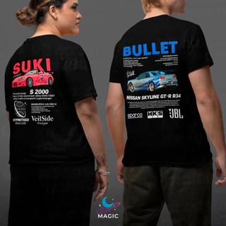 Camisetas Kit Casal Bullet and Suki what’s up, bullet? 100% algodão (ALL-BLACK)