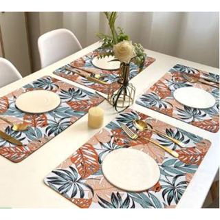 Jogo Americano Tropical Impermeável Pvc  kit com 6  Peças