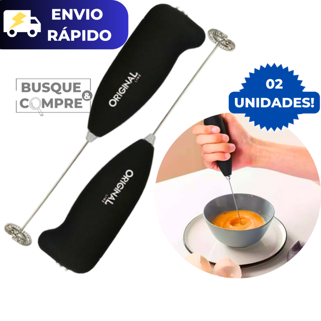 2 Misturadores de Bebidas em Geral Mini Mixer Misturador Mix Elétrico Sucos Milkshakes Leites Bebida