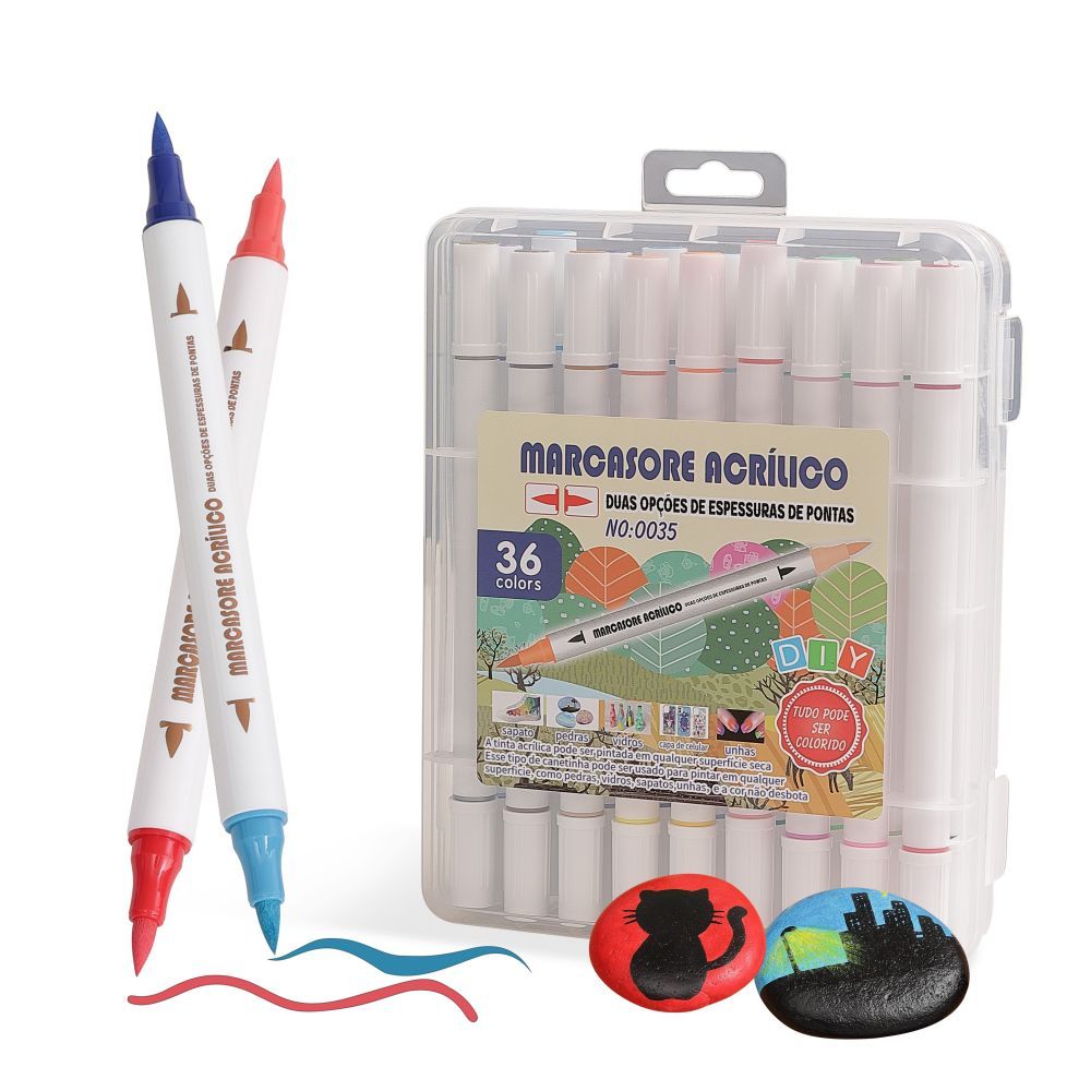 kit 24/36/48/72 Unidades de Marcador de Tinta Coloridos Conjunto De ...