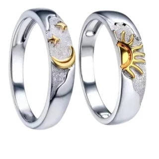 Aliança de Namoro Prata 925 Legítima Anel de Compromisso Ouro 18k Casal Par