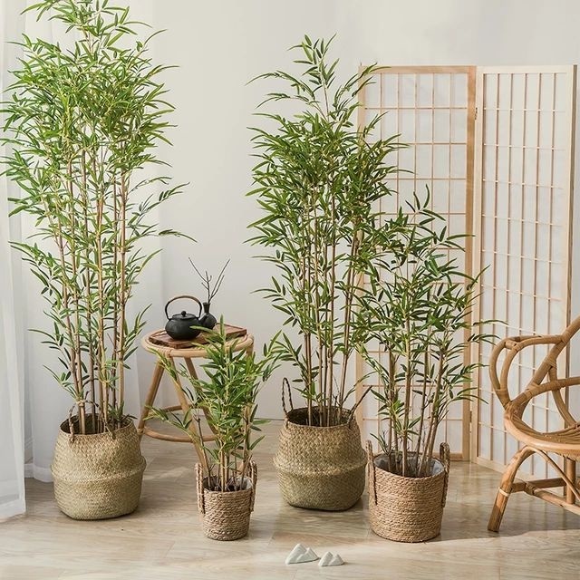 10 Planta Artificial Galho Haste de Bambu Unidade 1.05m Toque Real