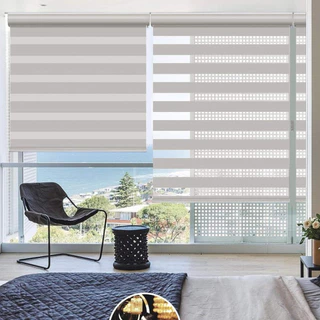 Cortina Persiana rolo Double Vision 120cm de LAR x 160cm ALT com bando de Aluminio