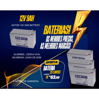 Bateria Para UPS - 12V 9AH estacionária Selada, Nobreak, UPU, Alarmes, Solar