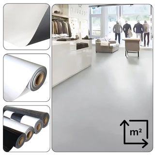 Piso Vinílico PVC em Manta Por Metro Quadrado, Preto, Branco, Dama ou Cimento. A cada 1 cobre 1m²
