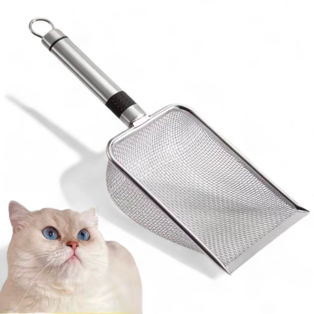 Pá peneira INOX Gato colher caixa de areia pet