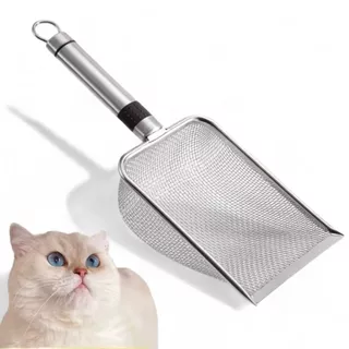 Pá peneira INOX Gato colher caixa de areia pet