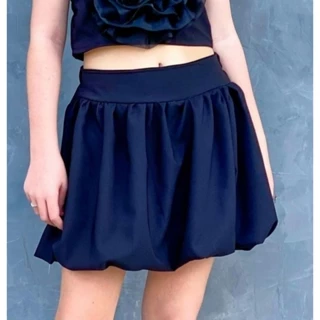 Mini Saia feminina JUVENIL BALONÊ menina preto branco nude