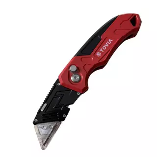 Estilete Dobrável Profissional de Metal Trapezoidal Laminas Extras