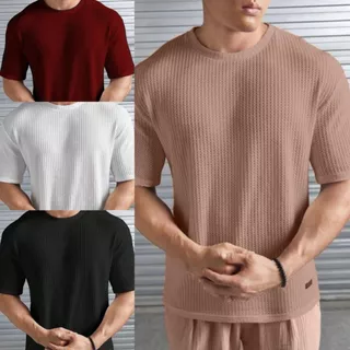 Kit 4 Camiseta Oversized Masculino Tecido Texturizado