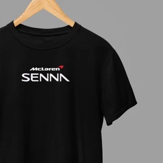 Camiseta Básica Unissex McLaren Senna Frente e Verso