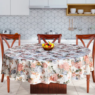 Toalha de Mesa Redonda Grande Jacquard Floral Festas Buffet Eventos
