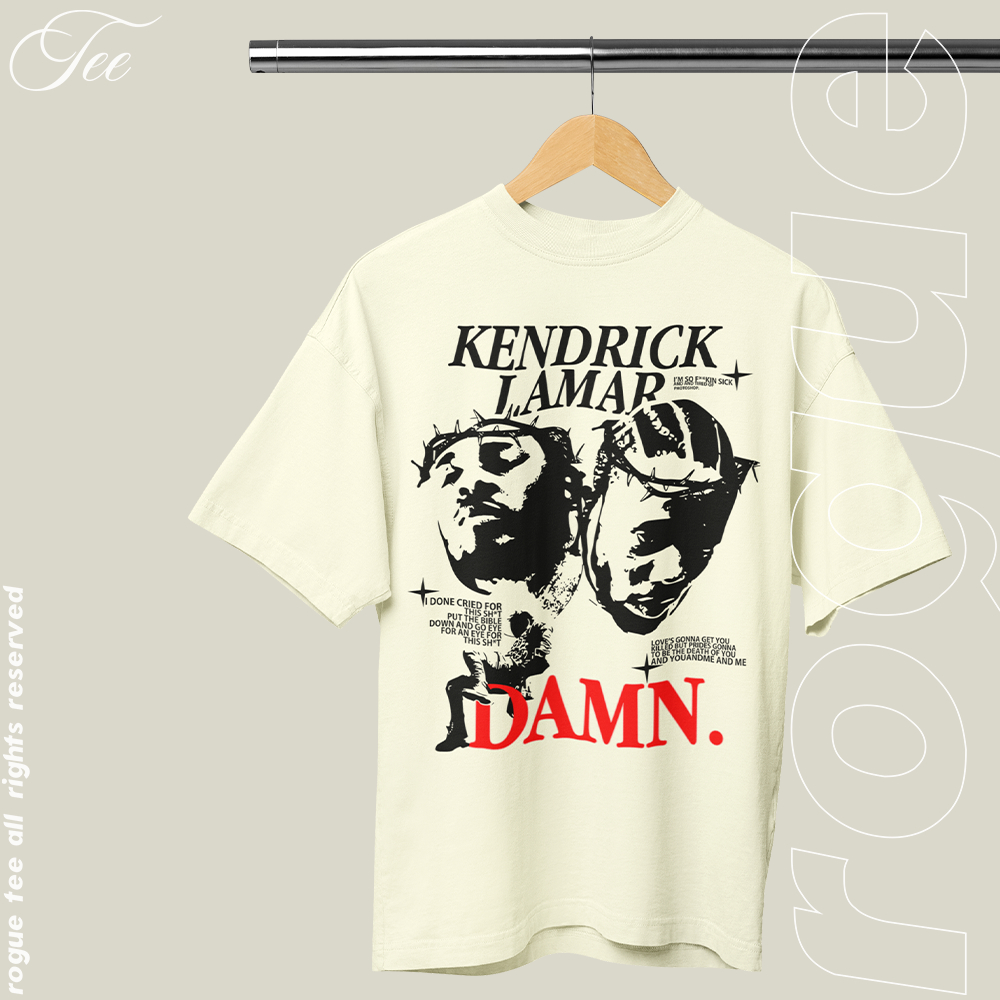 Camiseta Camisa Algodao Kendrick Lamar Damn Album Rapper Graphic