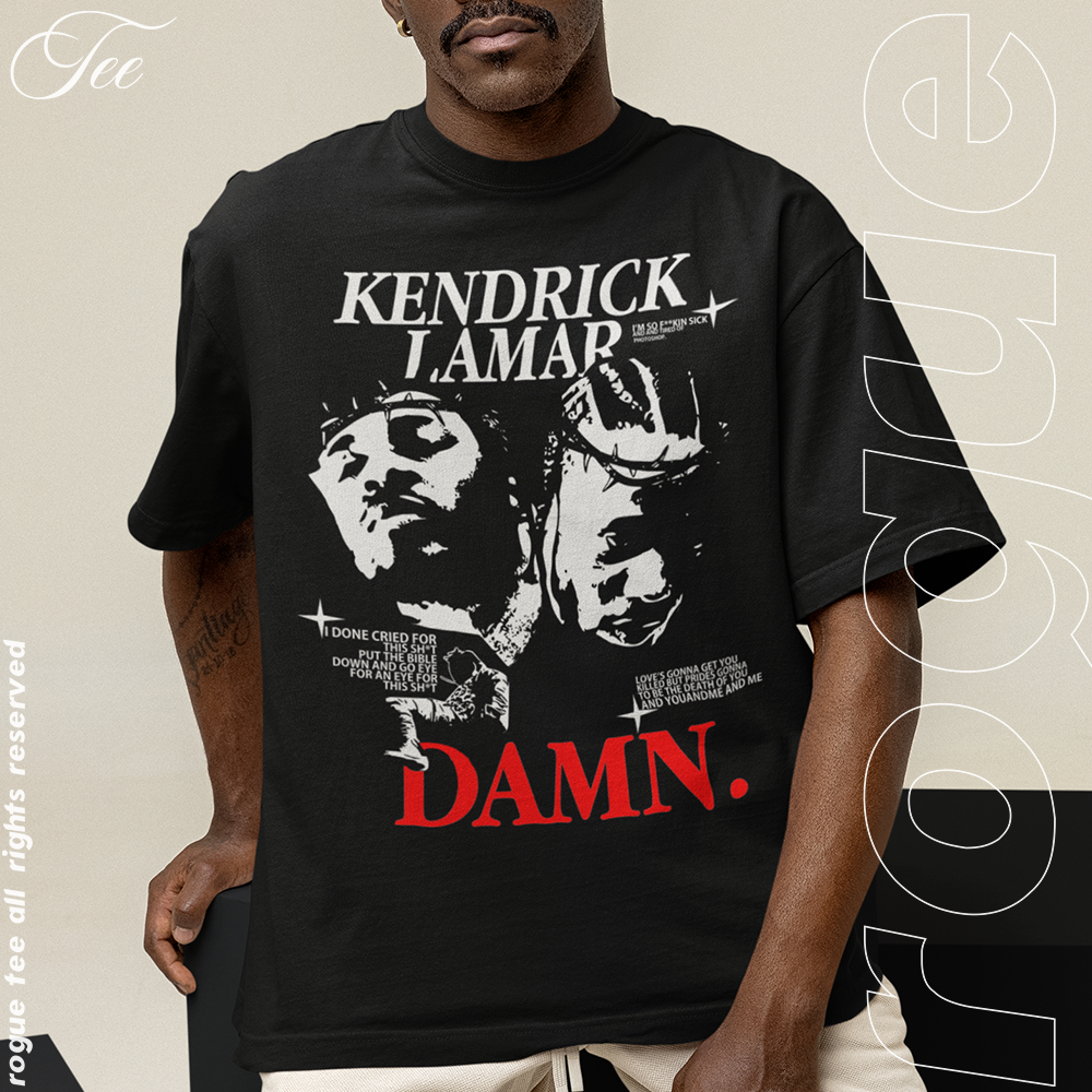 Camiseta Camisa Algodao Kendrick Lamar Damn Album Rapper Graphic