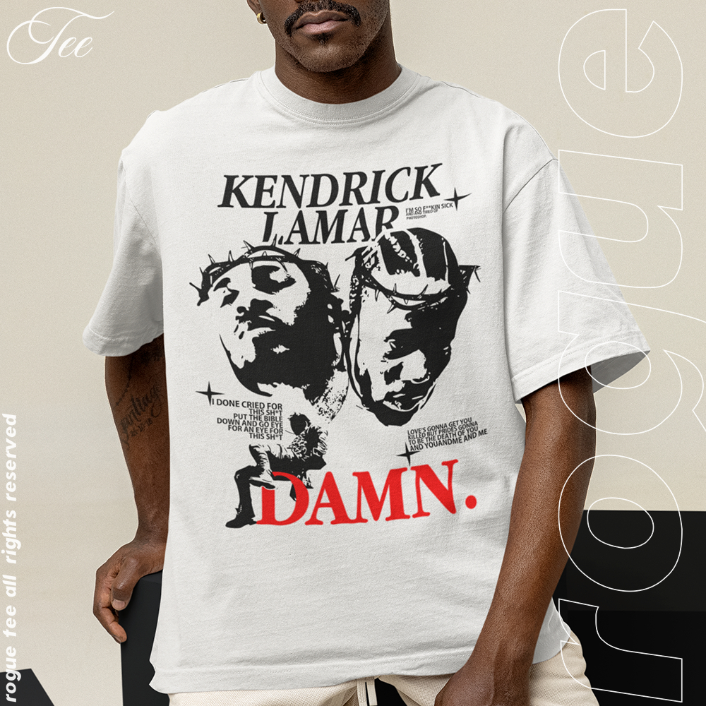 Camiseta Camisa Algodao Kendrick Lamar Damn Album Rapper Graphic