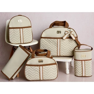Kit Mala Maternidade 5 peças Mochila Porta Mamadeira e Trocador Bolsa de Bebê em Oferta na Shopee
