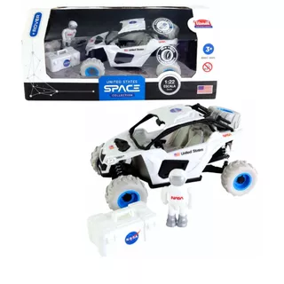 Brinquedo Carro Lunar Infantil Carrinho Pneus Emborrachados Suspensão Astronauta Miniatura Nasa p/ Dia das Crianças Aniversário