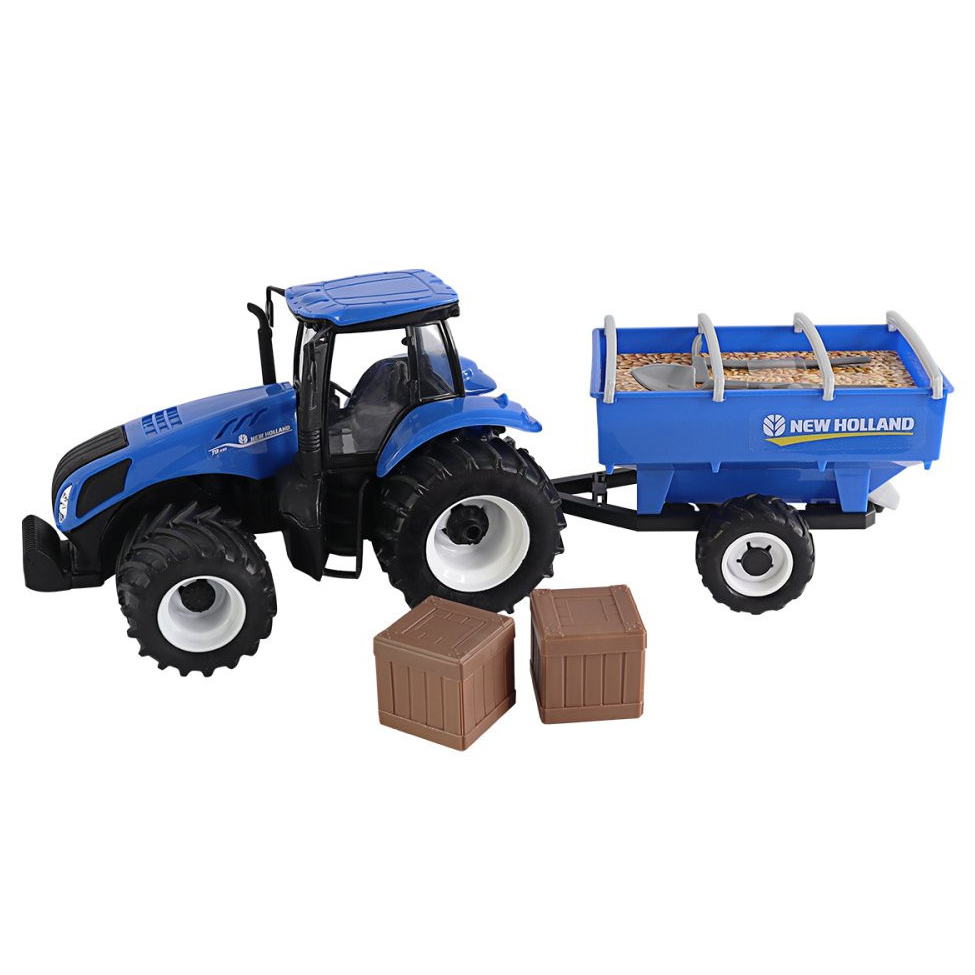 Brinquedo Trator Agricultor Carga Grãos Milho Acessórios Agro Agricultura Carrinho Infantil p/ Dia das Crianças Aniversário
