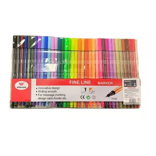 Kit 12/24/36/48 Canetas Hidrográficas Ponta Fina 0.4mm Fine Line Tinta Colorida Exterior Colorida