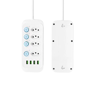 Extensão Régua Com 4 Tomadas E 4 Usb 2500W Botões Individuais Filtro De Linha Segurança 2 Metros