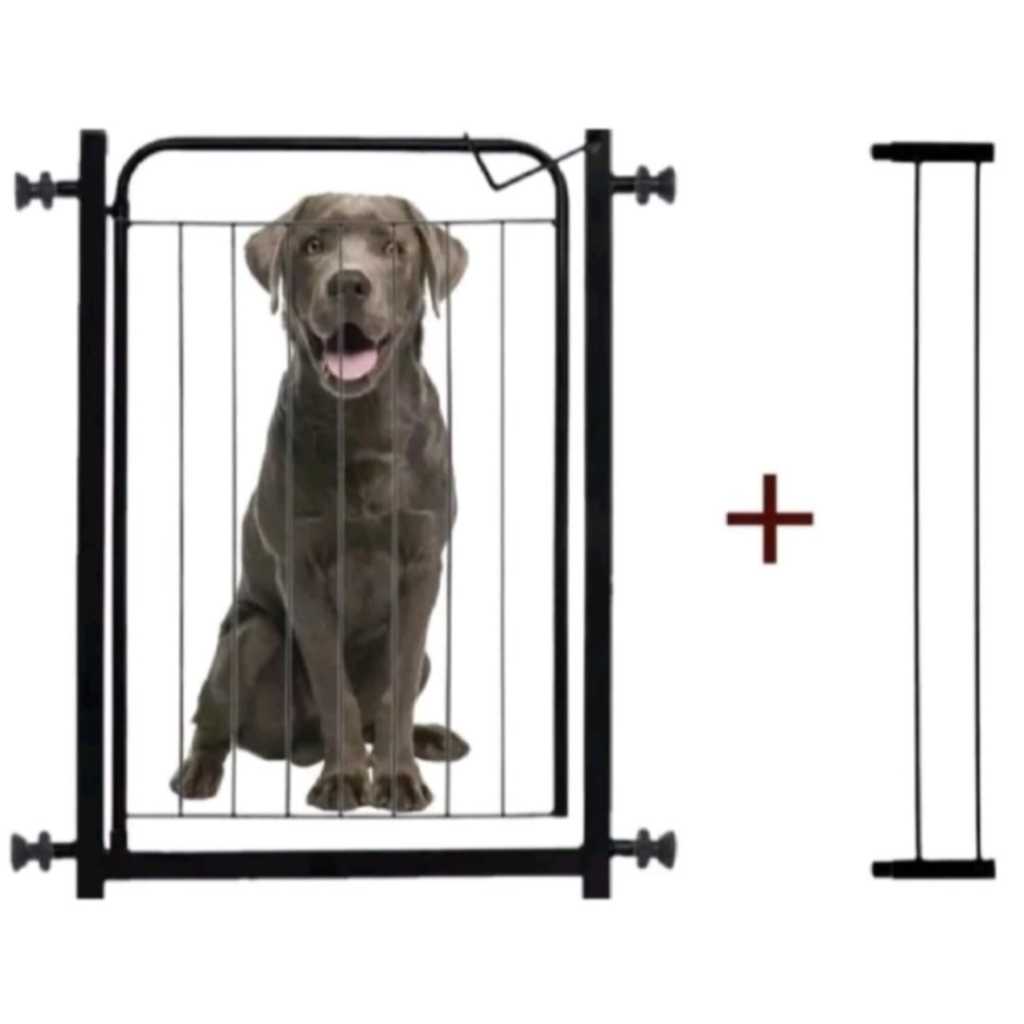 Portão Para Pet 68cm até 83cm + Extensor Grade Cercado de Proteção
