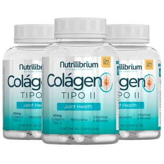 Kit 3x Colágeno Tipo 2 Premium 180 Cápsulas Nutrilibrium