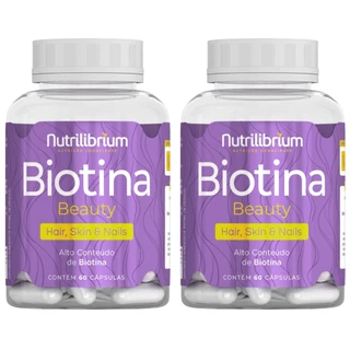 Kit 2x Biotina Beauty Cabelo Pele Unhas 120 Cápsulas Nutrilibrium