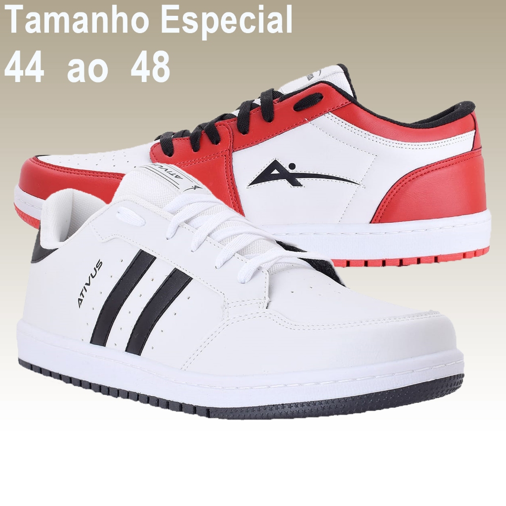 Tenis Masculino 44 ao 49 Sapatenis Tamanho Especial Casual Confortável