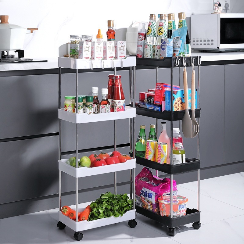 Organizador Móvel de 4 Níveis com Rodinha para Diversos Objetos