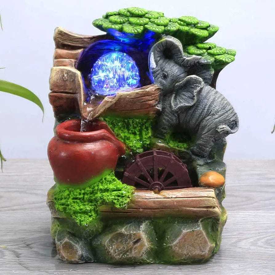 Fonte De Água Cascata Artificial Decorativa Mesa Relaxante