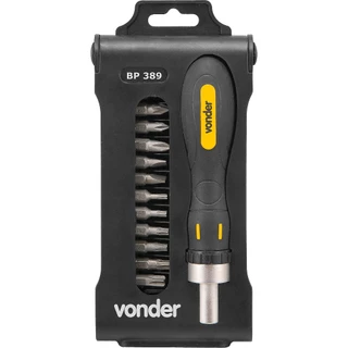 Jogo de Bits/Ponteiras 13 peças Encaixe Sextavado 1/4" BPV 389 - Vonder