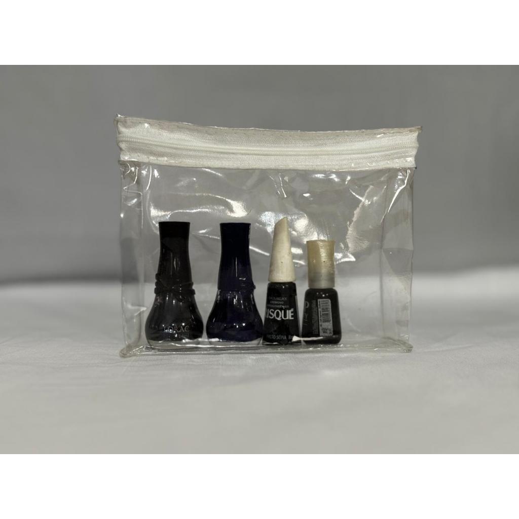 Kit 10 Estojo Necessaire Pvc Transparente Com Zíper 18x15x5
