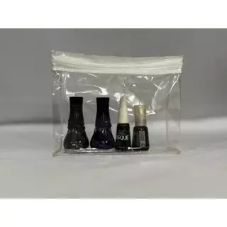 Kit 10 Estojo Necessaire Pvc Transparente Com Zíper 18x15x5