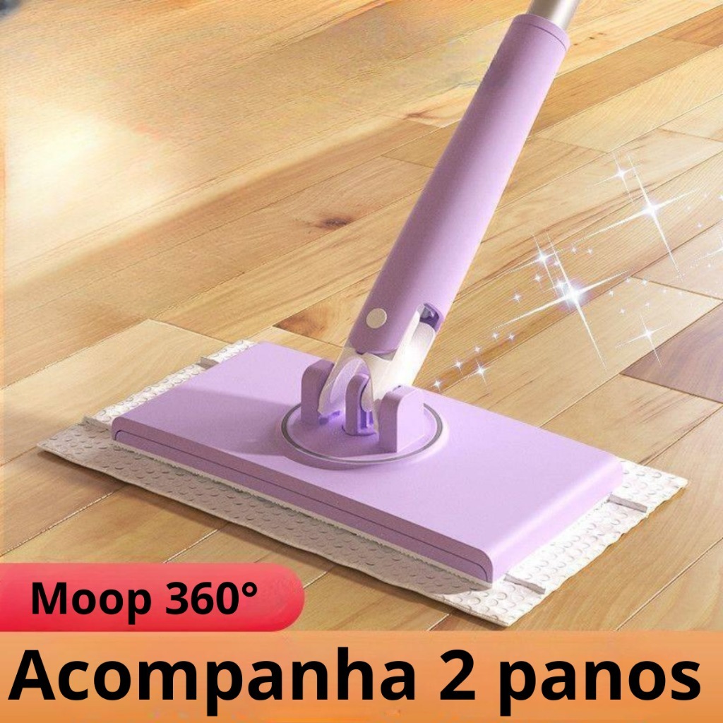 Novo Rodo Moop Multiuso 360 Giratório Para Limpeza Com Dois Panos