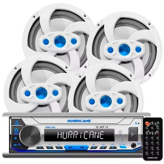 Radio Bluetooth Nautico Som Lancha Barco Iates Marinizado Bluetooth 4 Alto Falante 6 Polegadas