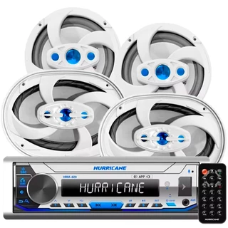 Aparelho Bluetooth Radio Fm Usb + Alto Falante 6 / 69 Maritimo Marinizado Barco Lancha Falante